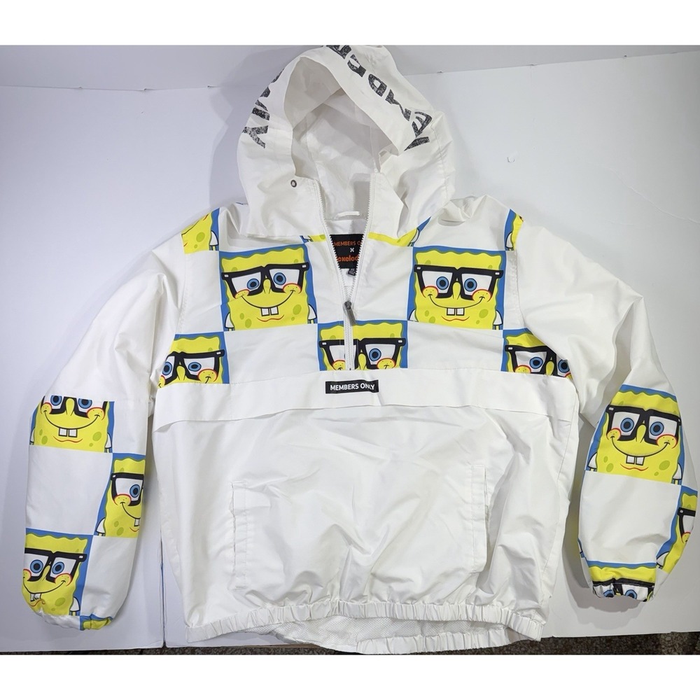 Members Only x Nickelodeon SpongeBob Hooded Jacket White XXL Pullover